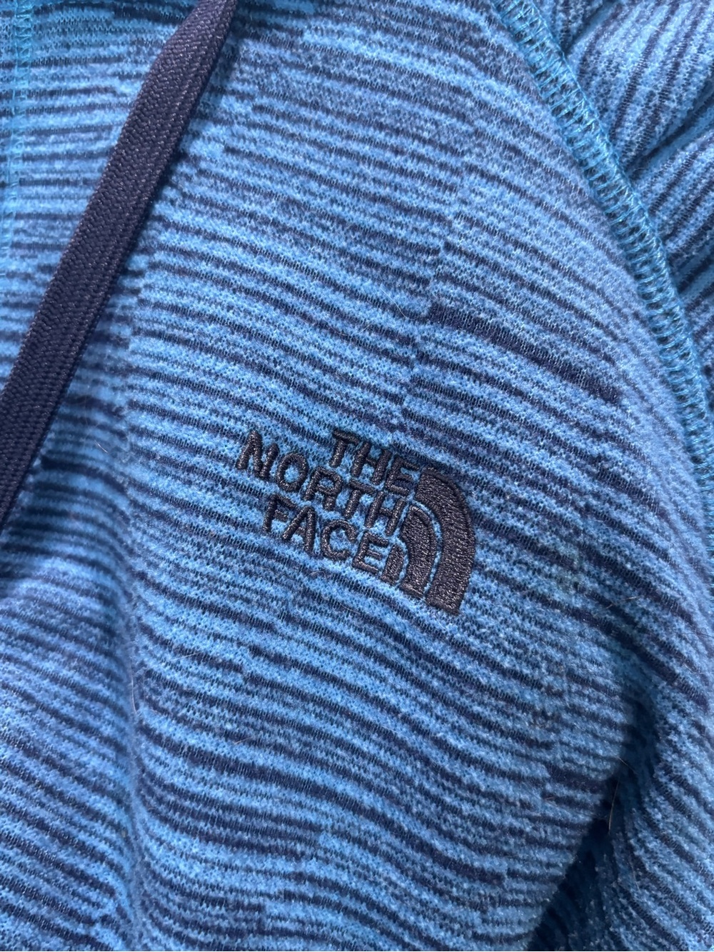 The North Face Striated Blue Hooded Zip Jacket Womens XXL - Picture 3 of 6